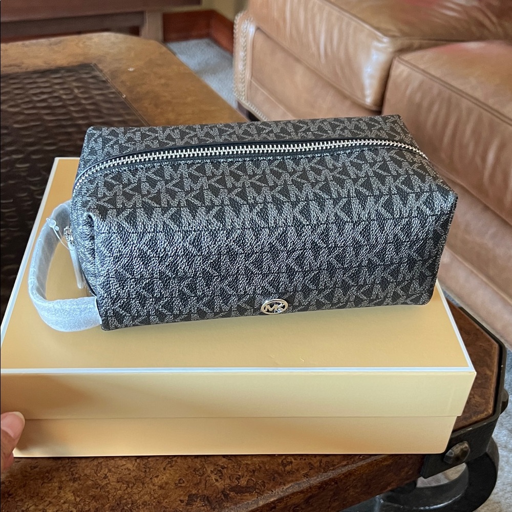 Michael Kors Gray Monogram Toiletry Bag